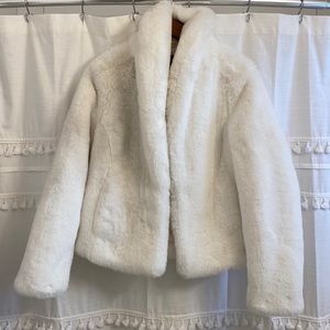 INC International Concepts Faux-Fur Ivory Coat